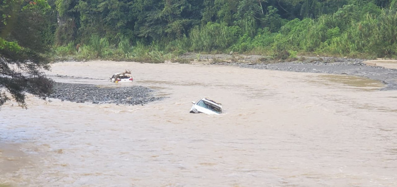 Crecida en Río Nizao, parte sur del país.