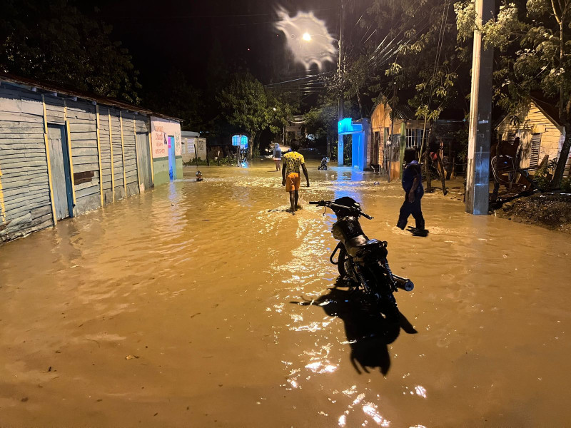 Parte de las inundaciones registradas en varios municipios de la provincia Puerto Plata.