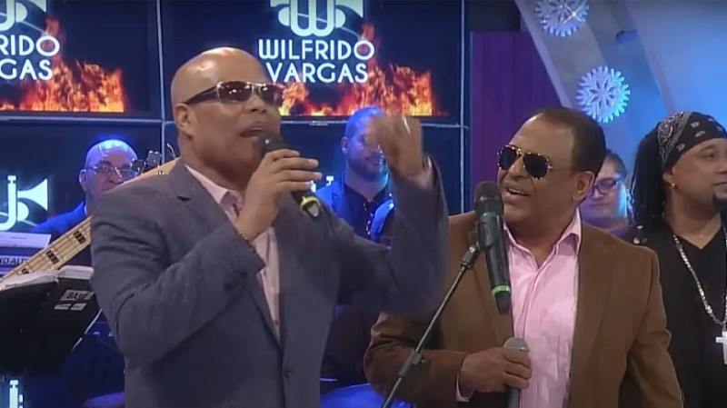 Rubby Pérez y Wilfrido Vargas durante uno de sus encuentros musicales.