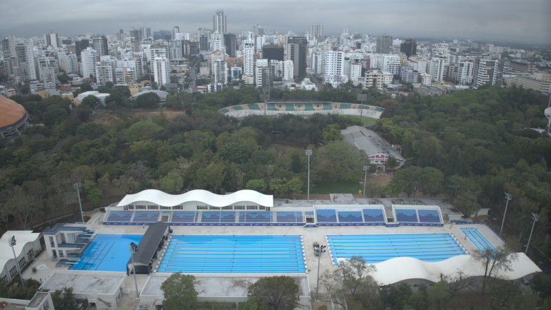 Una panorámica del Centro Acuático Juan Pablo Duarte, que fue remozado y entragado para los Juegos Centroamericanos y del Caribe Santo Domingo 2026.