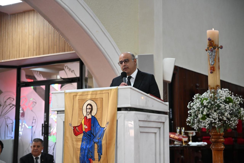 Héctor José Rizek habló sobre su padre en la misa.