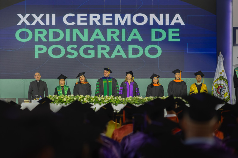 Autoridades de la Académicas de la Universidad Central del Este (UCE) en la  CXLIX ceremonia de graduación de grado y la XXII ceremonia de graduación de posgrado.