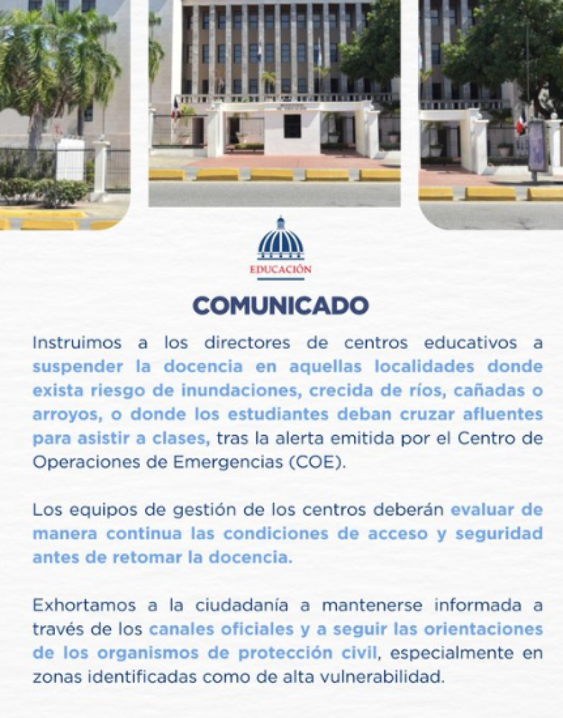 Publicación realizada por el Ministerio de Educación en X.