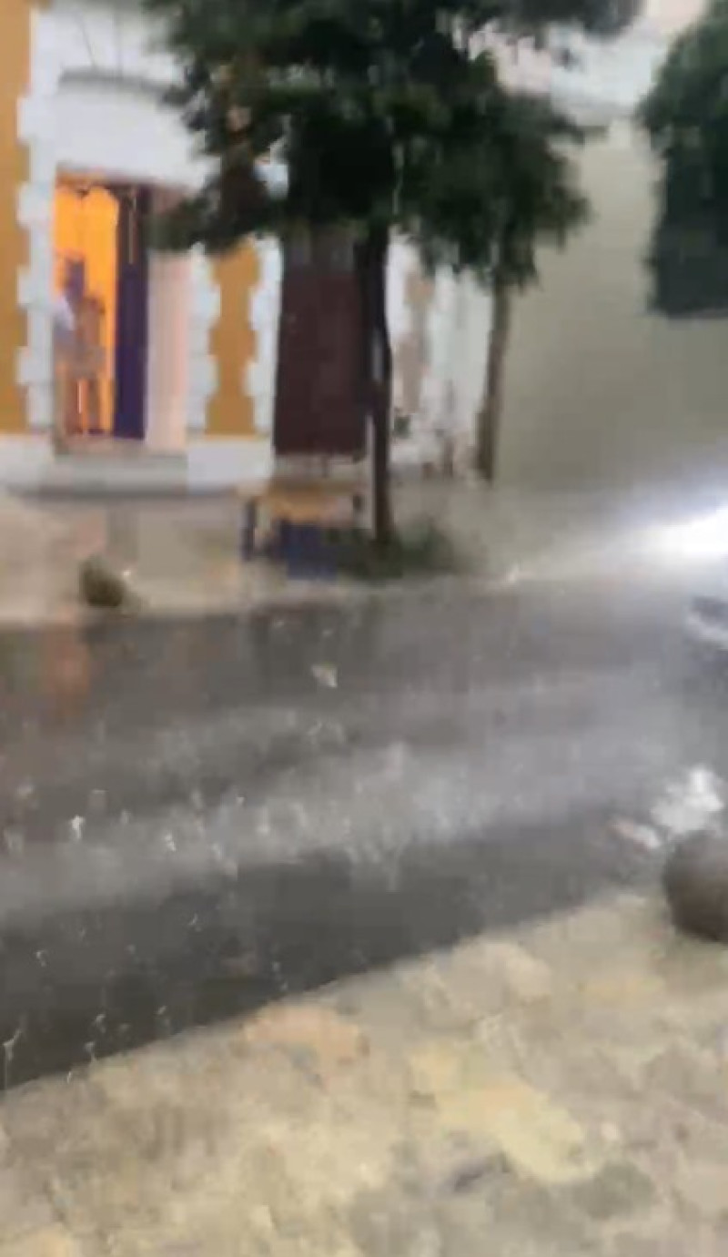 Granizada en la Ciudad Colonial