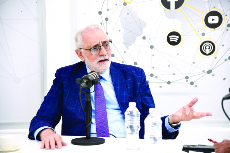 Vitelio Mejía, presidente de Lidom durante su intervención en “Palco de Grandes Ligas”, nueva sección del Listín Diario.