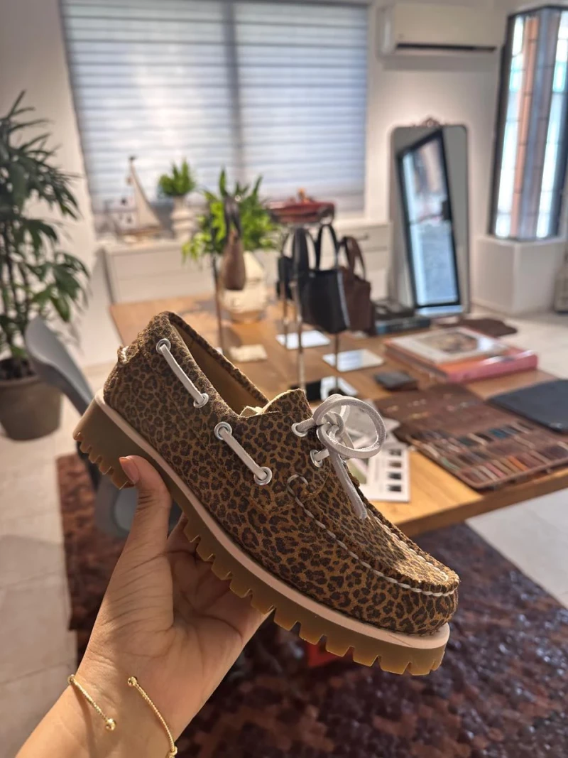 Leopard Print Lug Boat Shoe de Quvel