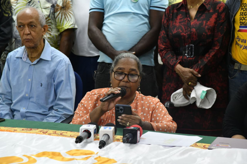 Rosa Lina Núñez, dirigente de la  Coalición por la Seguridad Social Digna.