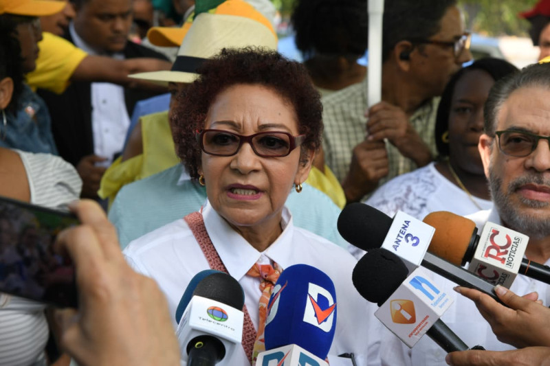 María Teresa, dirigente del partido Frente Amplio.