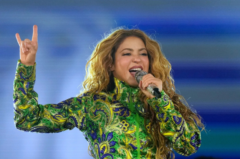 La estrella colombiana del pop Shakira actúa durante su concierto gratuito en la playa de Copacabana en Río de Janeiro, el sábado 2 de mayo de 2026.