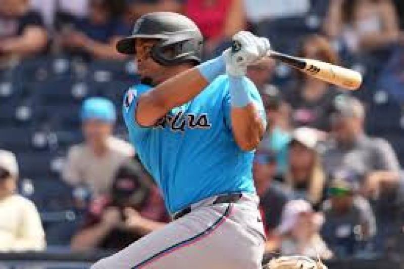Cristopher Morel, uno de los principales héroes de la victoria obtenida por los Marlins sobre los Nacionales.