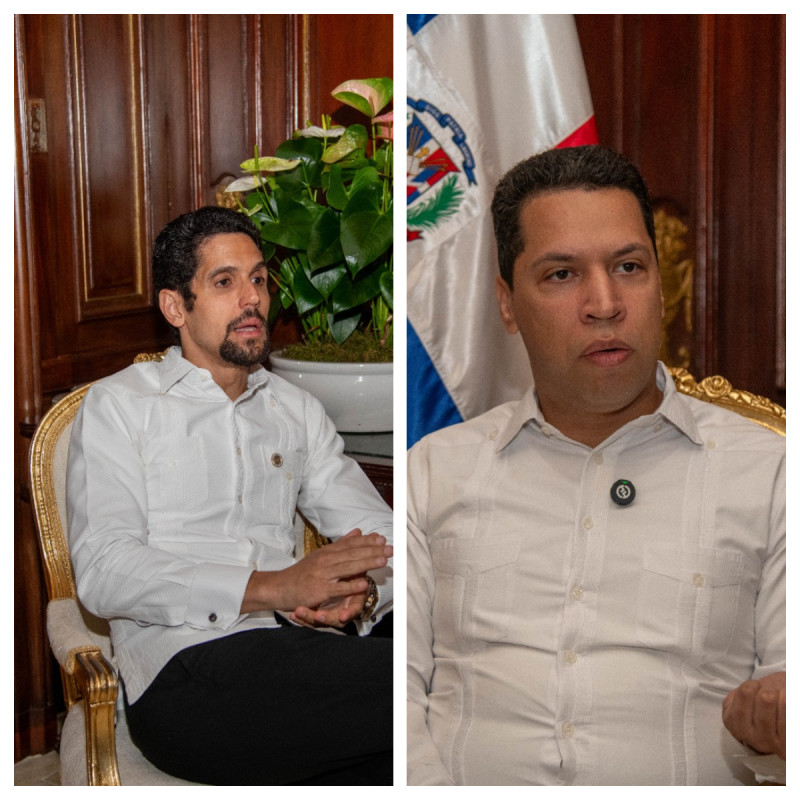 Los asesores, Anselmo Muñiz (derecha) y Jatzel Román, del Mirex conversaron con LISTÍN DIARIO para explicar los detalles del convenio.