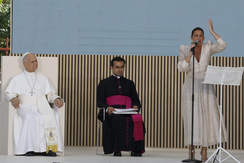 Niña Pastori cantó para el papa León XIV en Madrid: “Un honor y un privilegio”