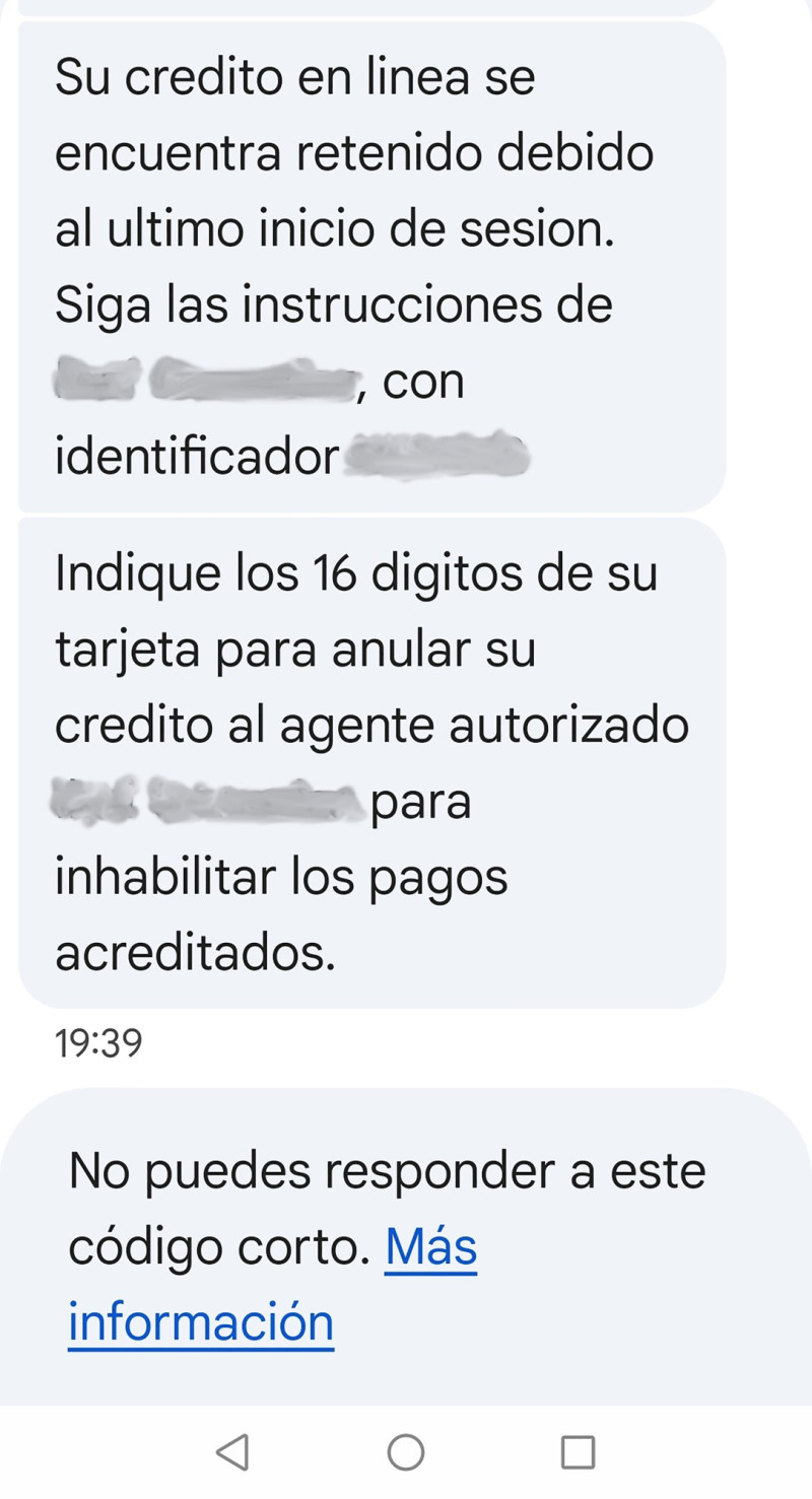 Muchos mensajes fraudulentos son traducciones deficientes y presentan errores ortográficos e inconsistencias. Foto: Oney/Hacker Busters.