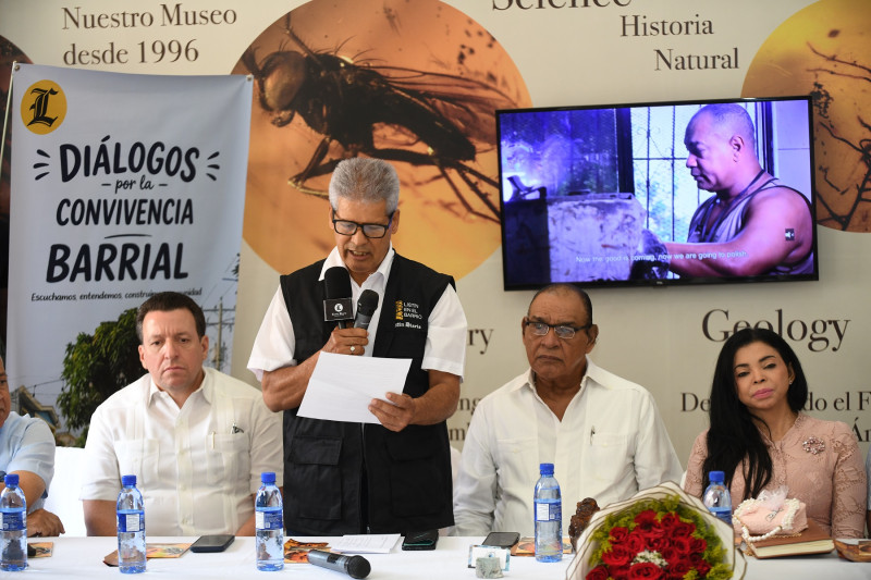 Alexis Rafael Peña, presidente de Codonbosco, interviene durante el diálogo por la convivencia celebrado la Zona Colonial.