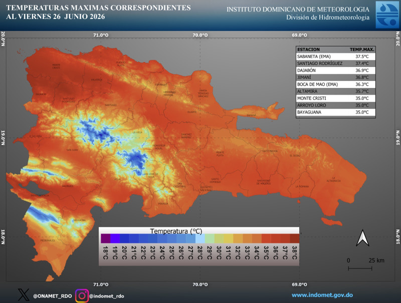 Mapa viernes 26 de junio 2026