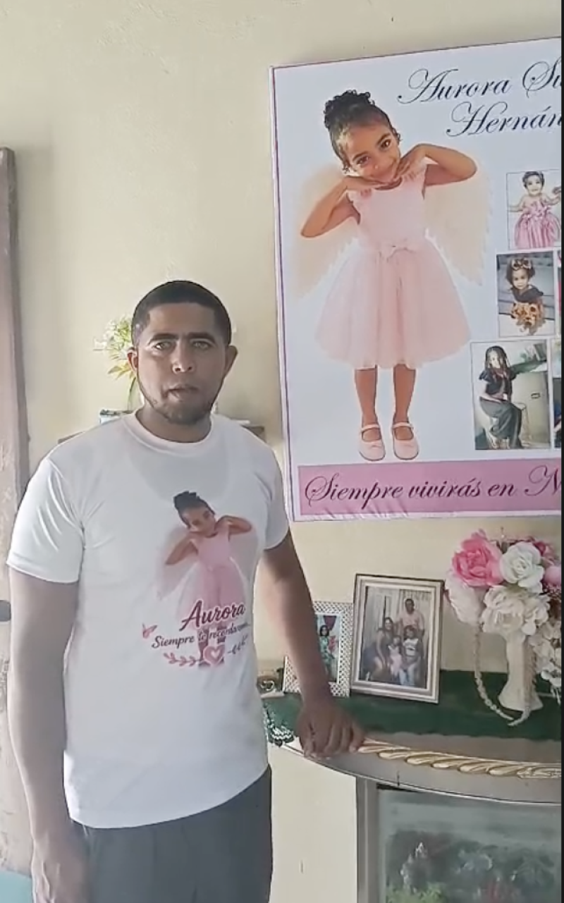 Randy Suárez, padre de la niña Aurora Suárez.