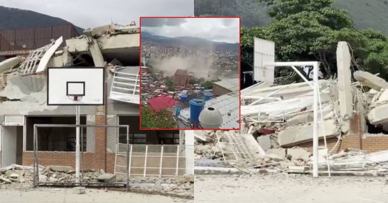 Colegio colapsa nueve días después de los terremotos de magnitud 7,2 y 7,5.