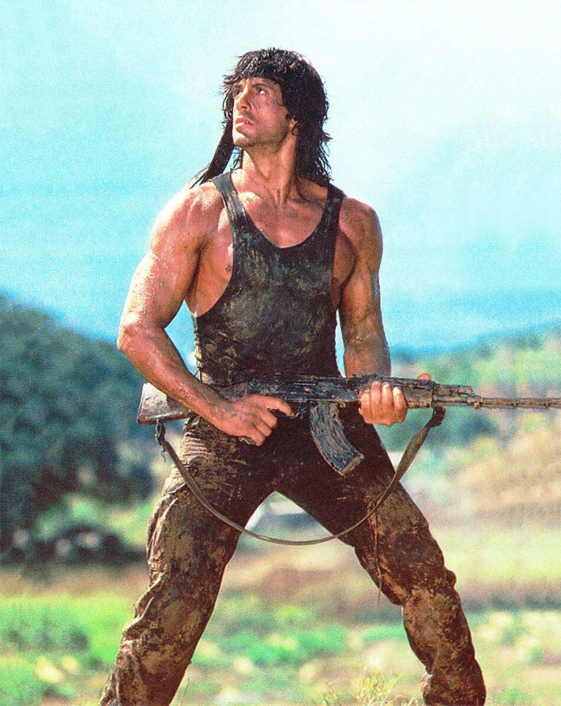 "Rambo" es protagonizada por Sylvester Stallone. Está basada en los personajes creados por David Morrell en su novela "First Blood".
