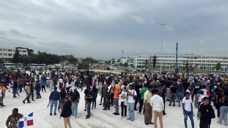 Protesta en la Plaza de la Bandera
