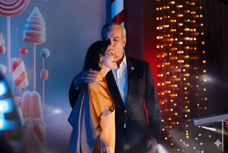 Raquel Arbaje y Luis Abinader