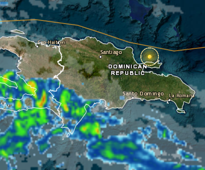 Temblor a varios kilómetros de Las Terrenas, provincia Samaná.