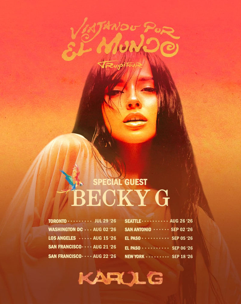 Becky G acompañará a Karol G en 10 conciertos del Viajando Por El Mundo Tropitour.