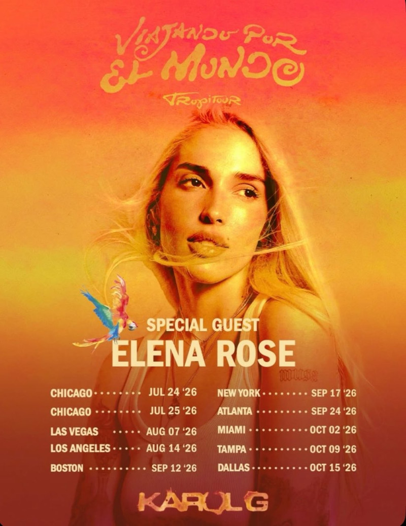 Elena Rose iniciará su recorrido el 24 de julio en Chicago.