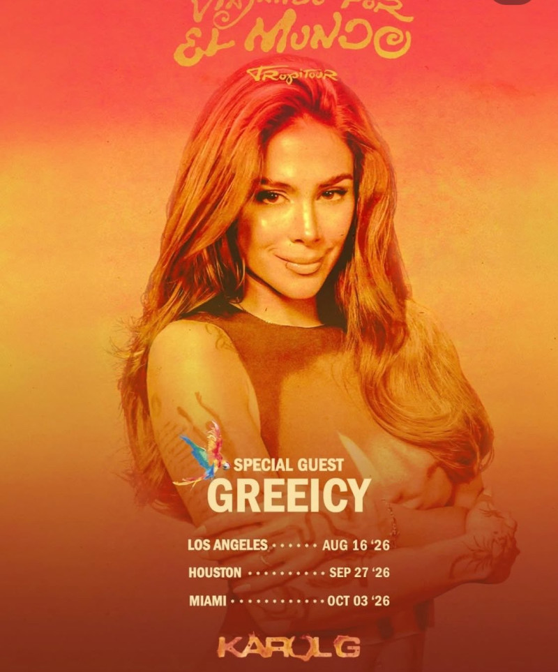 Greeicy participará en tres conciertos de la gira.
