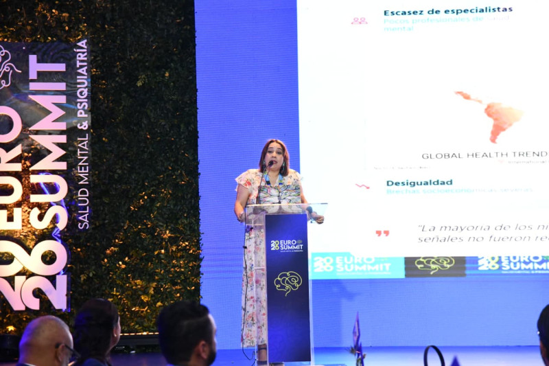 Psiquiatra innfanto-juvenil y médico Zuleika Morillo en la conferencia de Euro Summit 2026 sobre Salud mental y psiquiatría.
