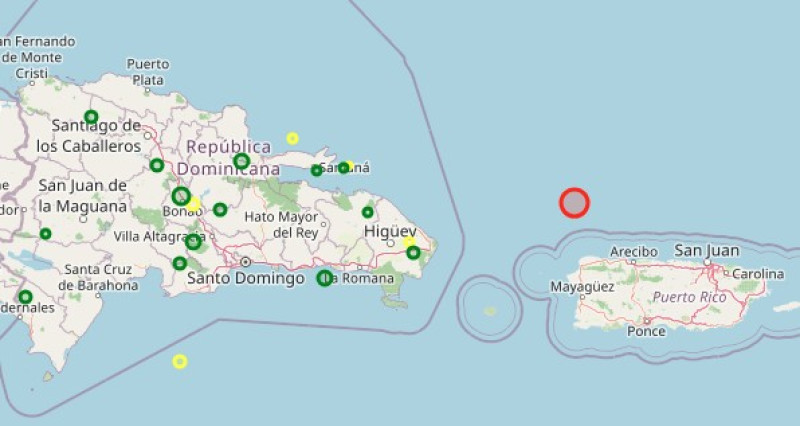 Epicentro del sismo, de acuerdo al Centro Nacional de Sismología