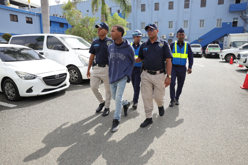 Erickson Antonio Bonilla Villalona al momento de su arresto
