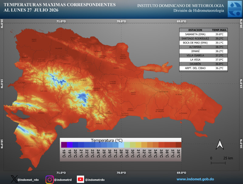 Mapa de altas temperaturas