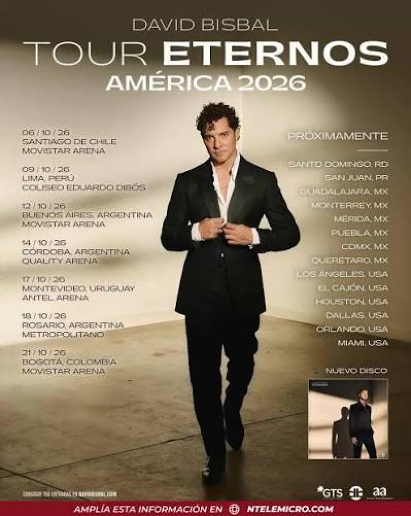 Foto promocional de la gira "eternos" de David Bisbal.