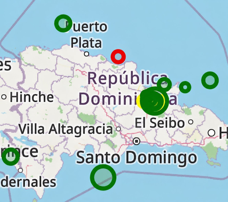 El mapa muestra enjambre de temblores , aunque solo uno fue sentido