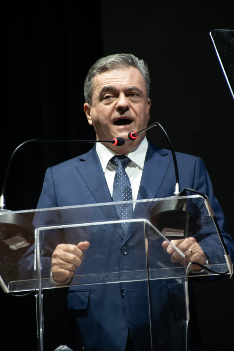 Ricardo Santin, presidente de la Asociación Brasileña de Proteína Animal (ABPA), durante la sexta edición del Salón Internacional de Proteína Animal (SIAVS).