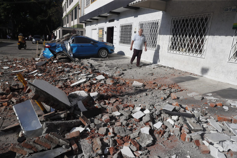 Destrozos tras el terremoto en Colombia