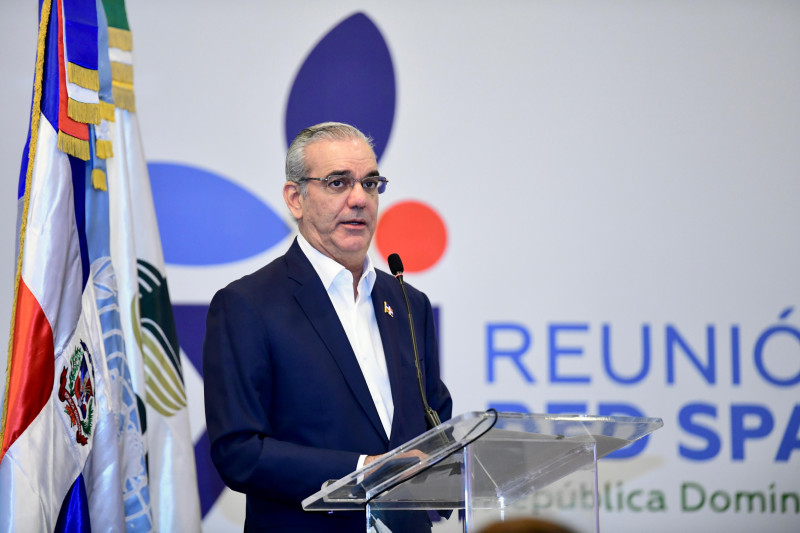 Luis Abinader durante el acto de apertura XI Reunión Red SPAA 2026.