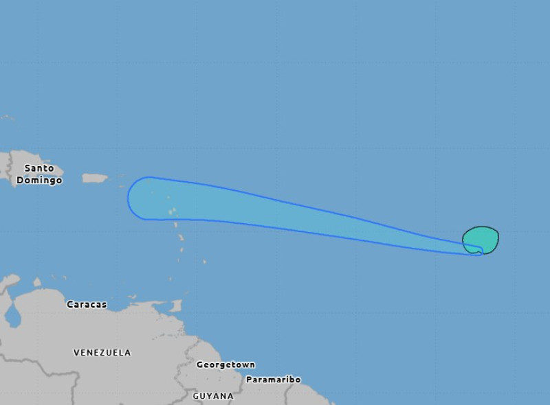 Trayectoria pronosticada de la tormenta tropical Dolly