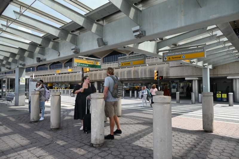 Vista del aeropuerto Newark Liberty tras la orden de suspensión de despegues emitida para el Aeropuerto Internacional Newark Liberty y el Aeropuerto de Teterboro el 28 de agosto de 2025.