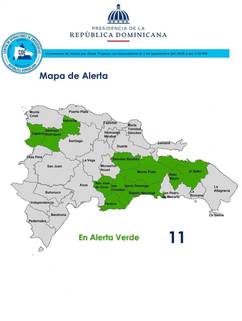 Boletín de las 2:00 de la tarde del martes 1 de septiembre.