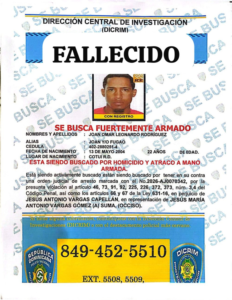 Fugao fallece tras enfrentar a patrulla policial en carretera Pimentel Nagua