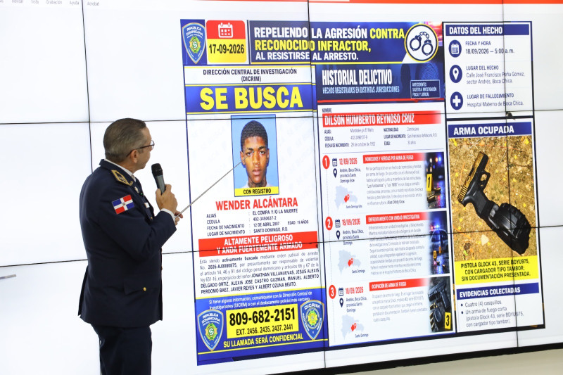 Policía muestra orden de búsqueda de Wender Alcántara (a) “El Compa” o “La Muerte”