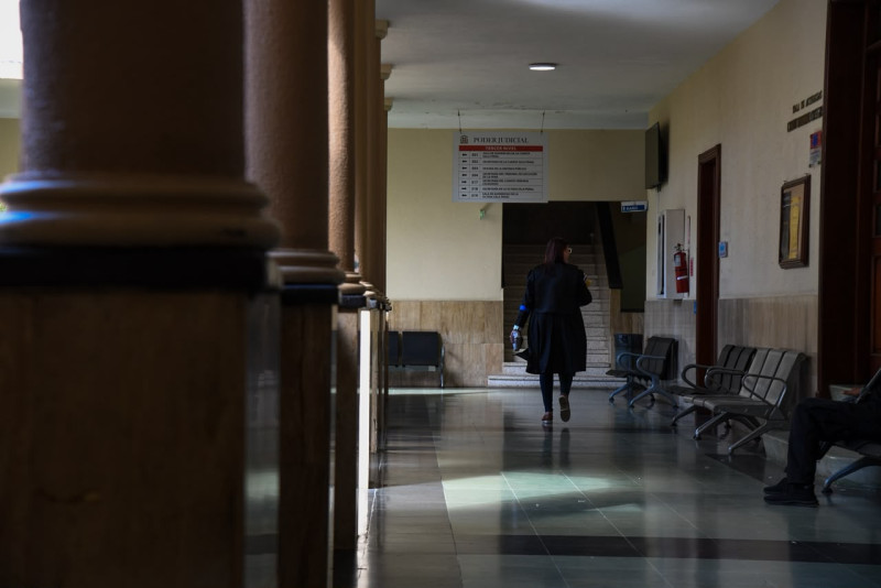 Pasillo del Palacio de Justicia de Ciudad Nueva este domingo. Los imputados en el Caso Senasa 2.0-A se encuentran en la cárcel preventiva de este edificio.