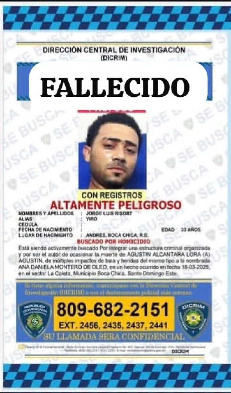 Cristofer Almonte Díaz (a) “Niño”, quien era buscado mediante orden judicial por su presunta vinculación con un homicidio agravado.