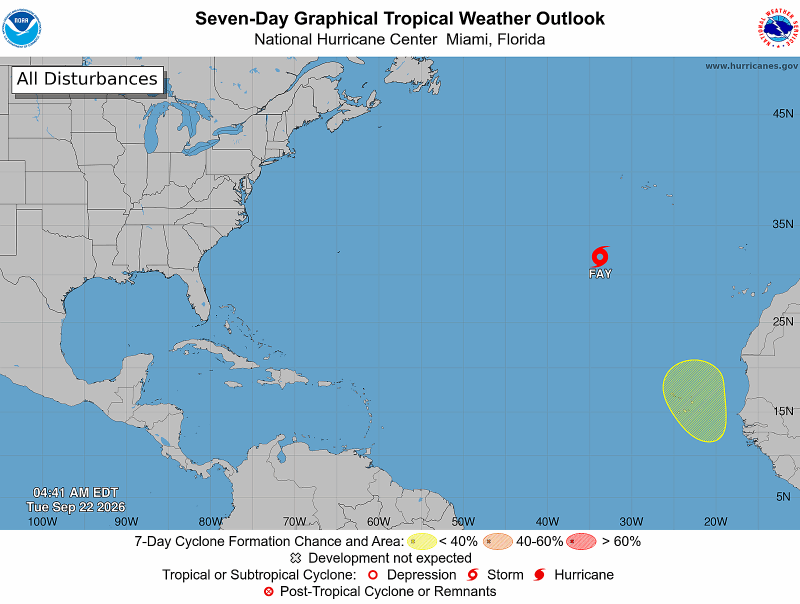 Actividad tropical martes 22 de septiembre de 2026