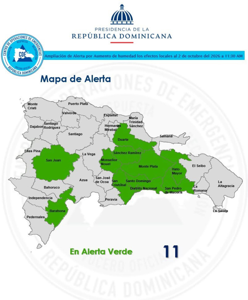 Mapa de alerta COE