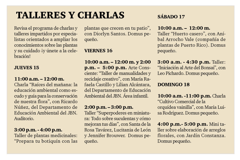 Programa de Festival de Plantas y Flores 2026
