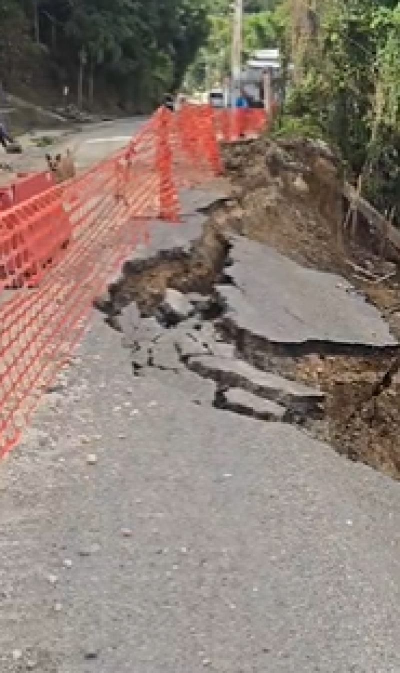 Calle afectada en Santiago.
