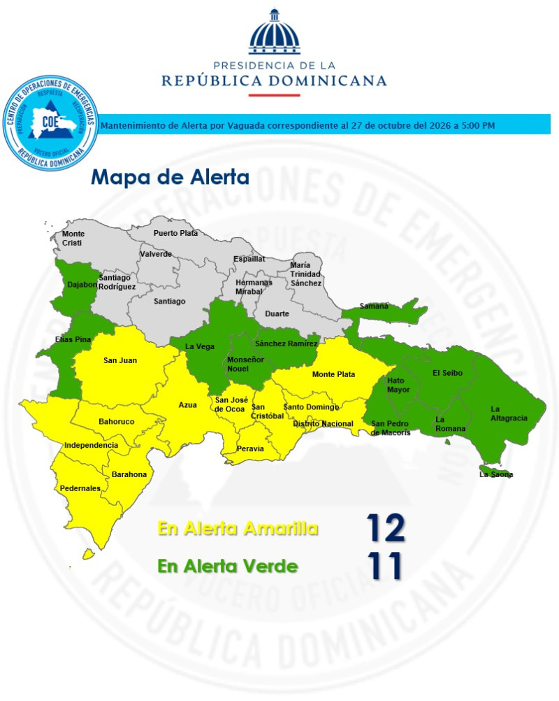 Provincias bajo alerta