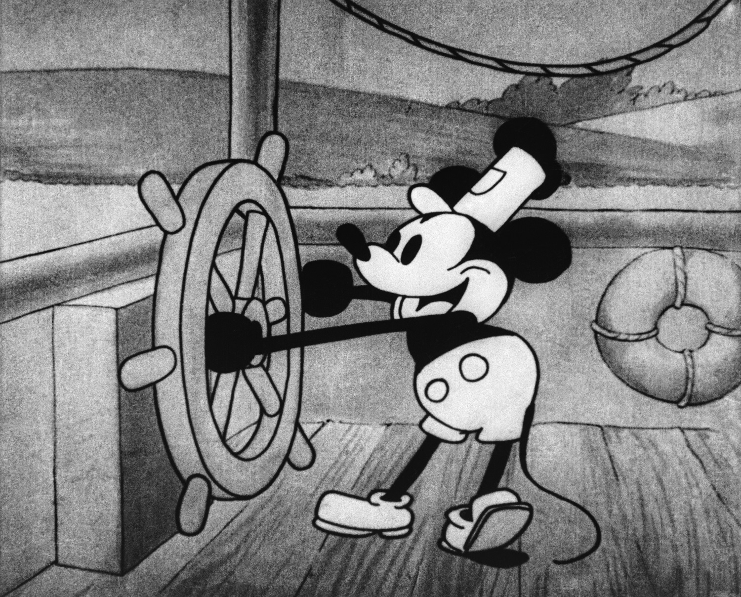 Mickey Mouse en 'El botero Willie' (Steamboat Willie). Foto: (c) Disney.